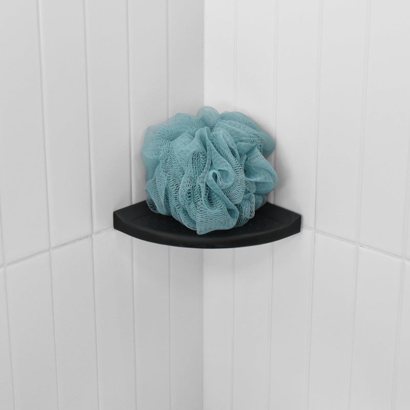 Questech 5" Corner Shower Footrest, Lugged for New Construction, Shaving Shelf for Inside Shower, Bathroom Storage Corner Caddy, Metro Lugged, Graphite Black - Image 4